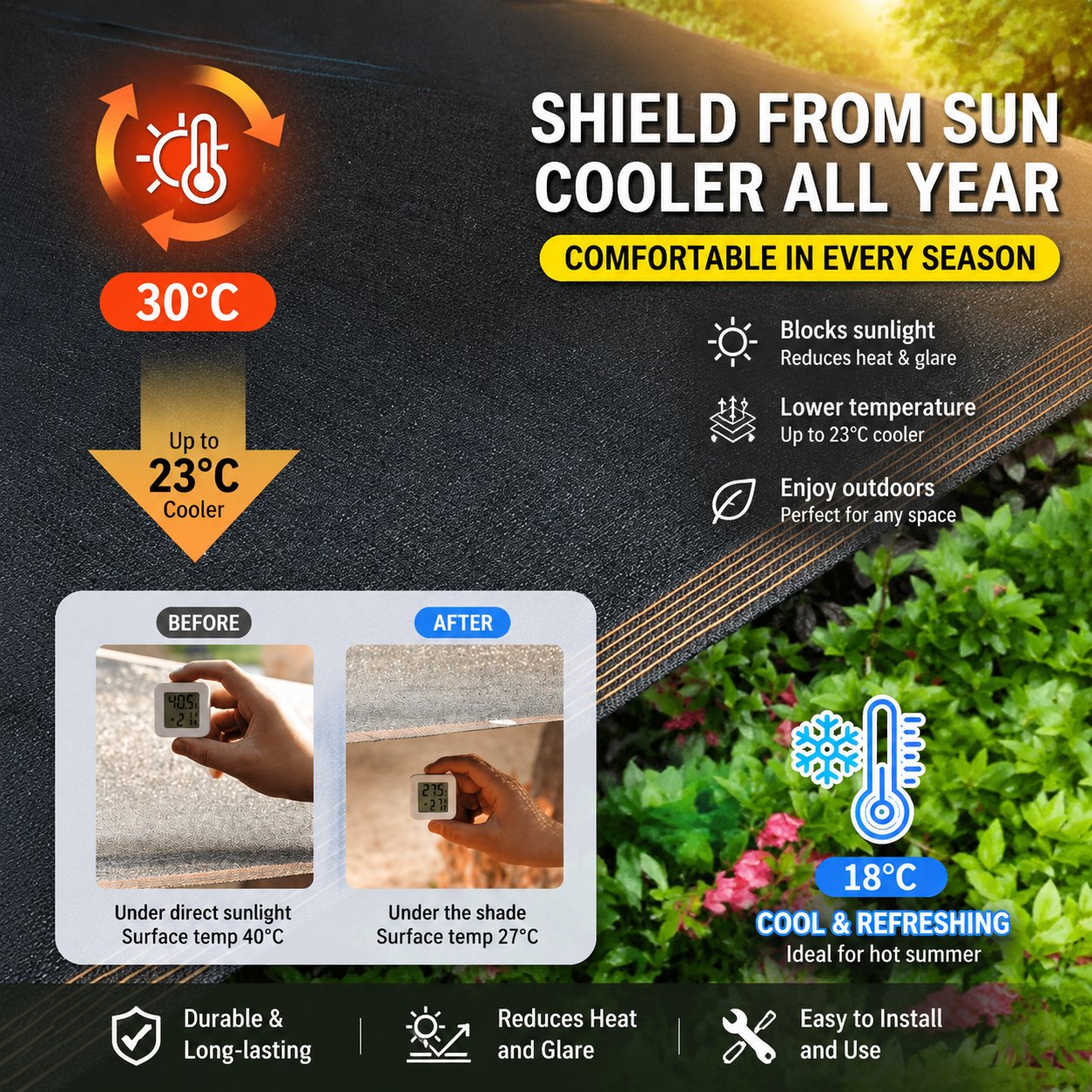 ☀️ 98% UV-Blocking Sunshade Net – Ultimate Outdoor Protection-3