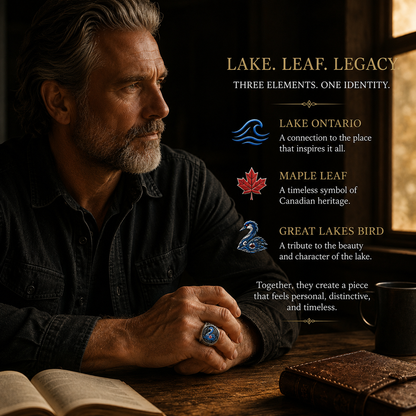 Lake Ontario Forever Ring | Canadian Heritage Great Lakes Men's Gift