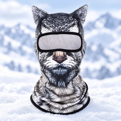 🐱✨3D Cat Ski Mask with Ears – 🤣Funny Windproof Balaclava for Skiing & Festivals