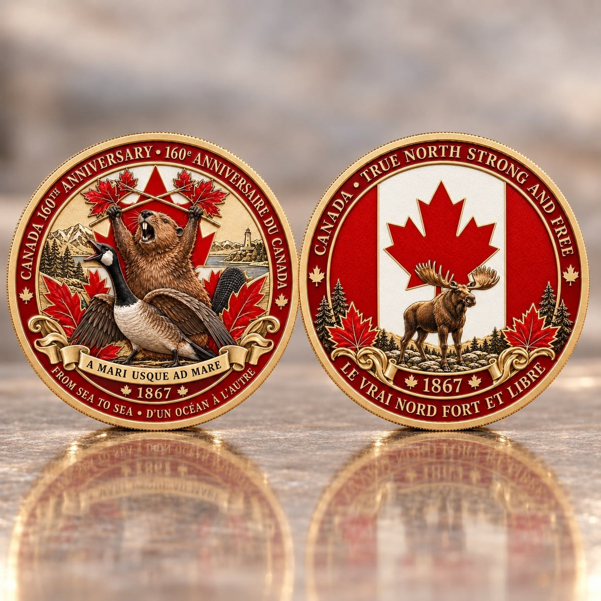 🍁Canada 160th Anniversary “A Mari Usque Ad Mare” Commemorative Coin