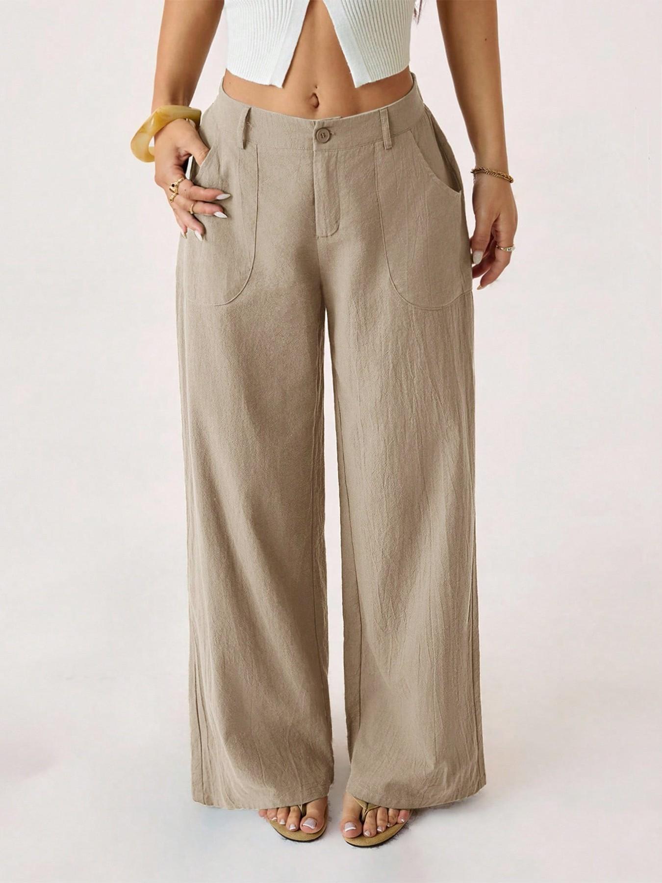 Women's Summer Classical Cotton-Linen Lightweight Palazzo Pants