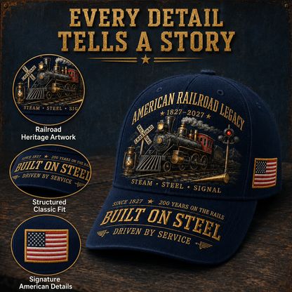 🔥2026 Hot Sale -🚂American Railroad Bicentennial Cap | 1827–2027