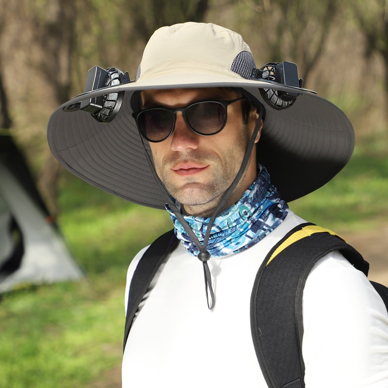 🔥Early Father's Day Sale 60% OFF🧢Wide Brim Solar Fan Outdoor Fishing Hat & USB Charging