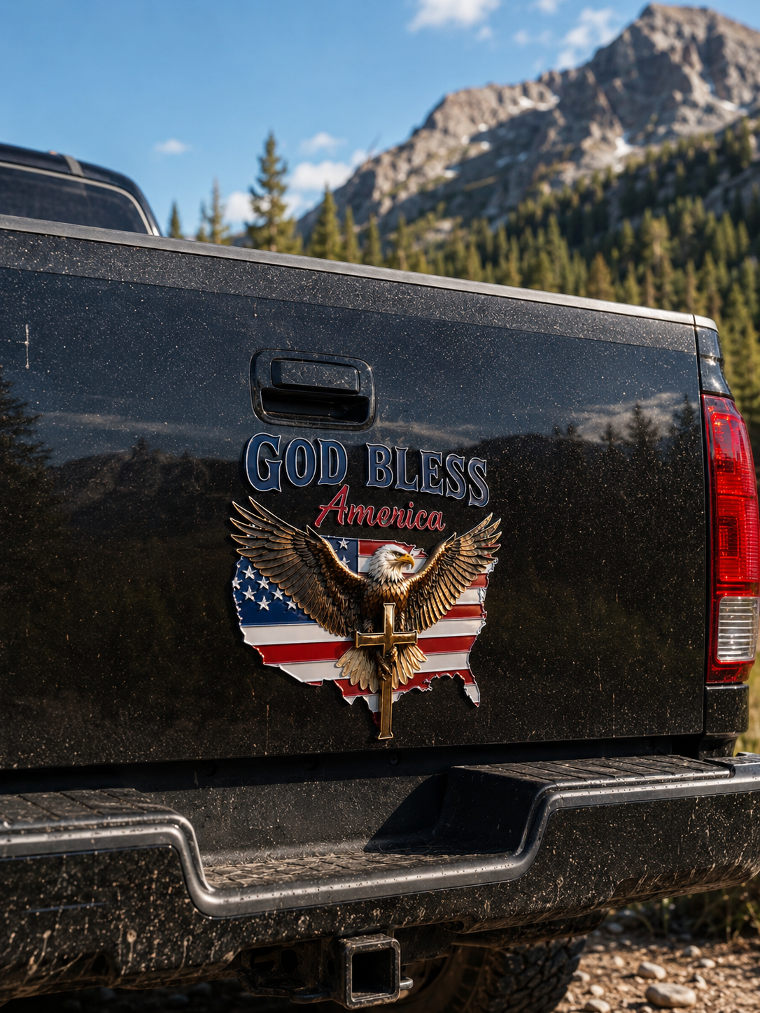 🇺🇸 God Bless America 1776–2026 Metal Car Emblem