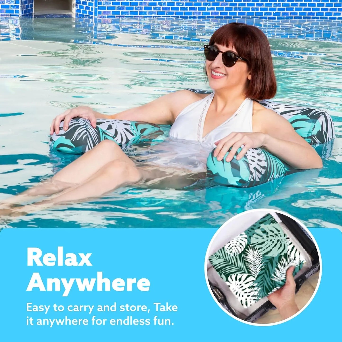 ⚡Hot Sales 49% OFF🔥Inflatable Pool Floats Adult, 2 Packs  Floating Lounge Chairs