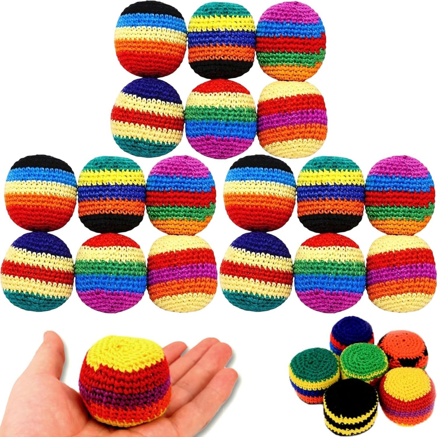 💥45K+ SOLD⚽️Hacky Sack Balls-Handmade Knitted Footbag Sack 2026 Upgraded Assorted Foot Bag
