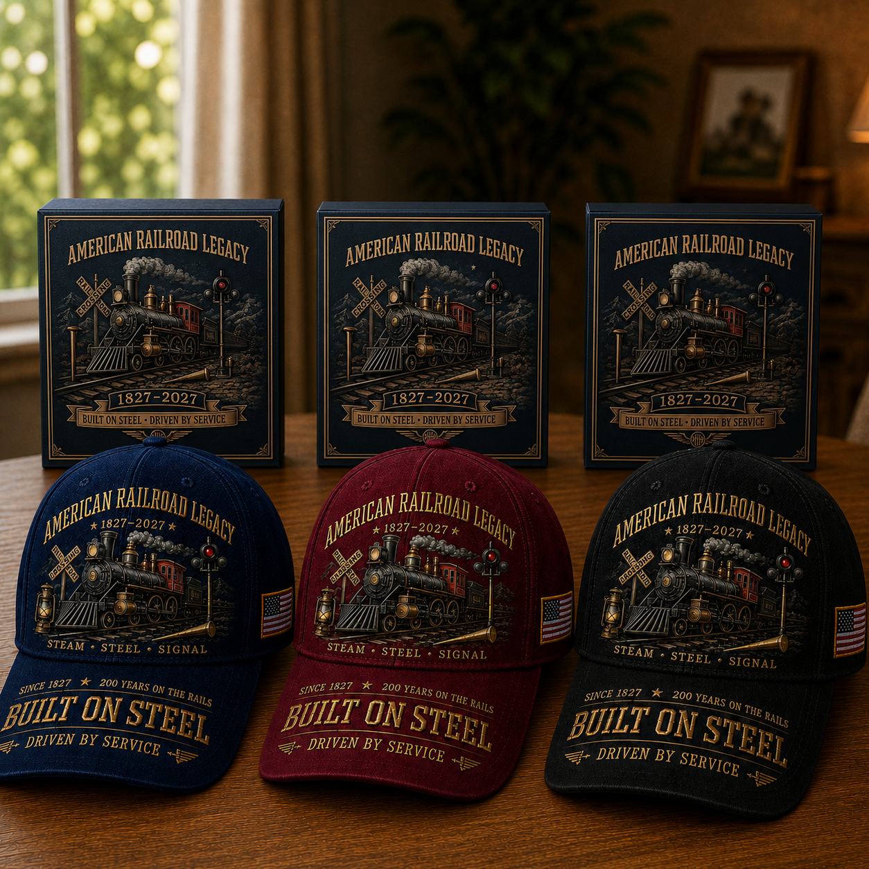 🔥2026 Hot Sale -🚂American Railroad Bicentennial Cap | 1827–2027