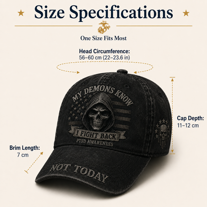 My Demons Know PTSD Awareness Cap 🎁 Free Honor Coin With Every Cap Purchase