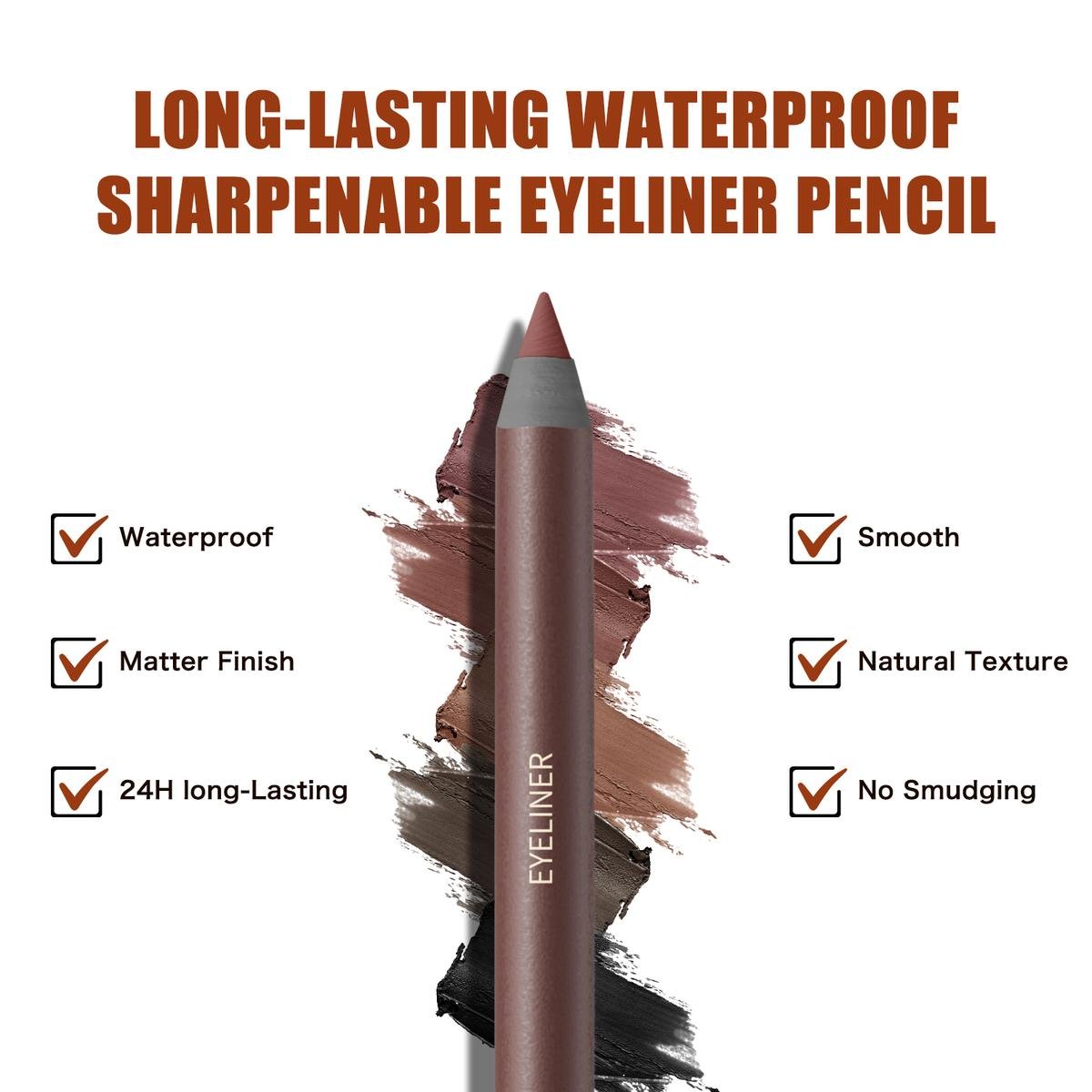 🔥🔥Hot Sale 49% OFF🔥24HR Waterproof Eyeliner Pencil with Built-in Sharpener, Smudge-Proof Long-Lasting Vegan Eye Makeup, Soft Tip Liner for Daily & Party Looks✏️