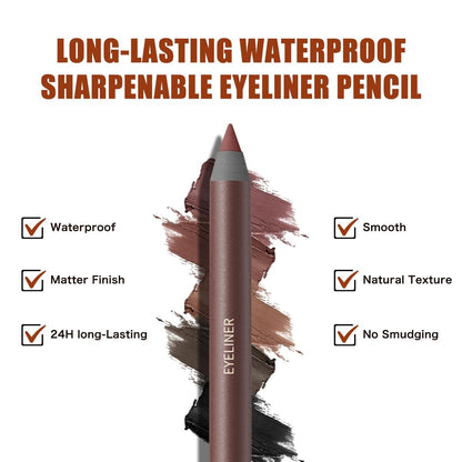 🔥🔥Hot Sale 49% OFF🔥24HR Waterproof Eyeliner Pencil with Built-in Sharpener, Smudge-Proof Long-Lasting Vegan Eye Makeup, Soft Tip Liner for Daily & Party Looks✏️