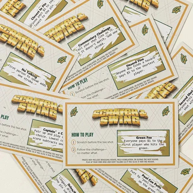 🔥LAST DAY 50% OFF - 🏌️🎁Scratch & SwingTM Scratch Off Golf Card Game (3 Decks / 57 Challenges)