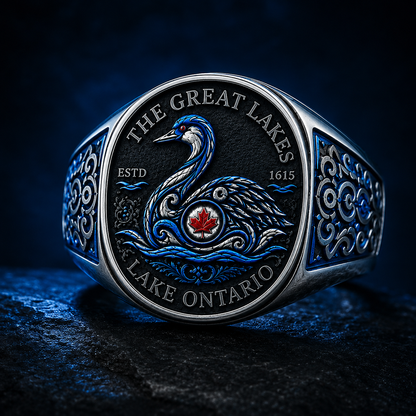 Lake Ontario Forever Ring | Canadian Heritage Great Lakes Men's Gift
