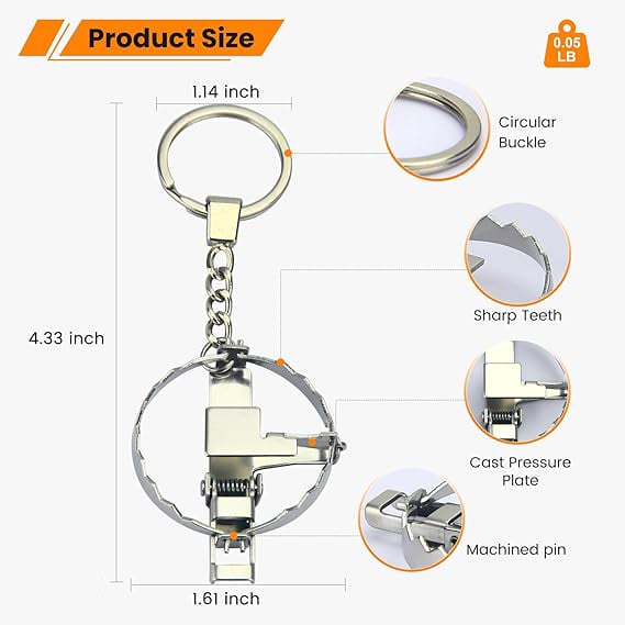 🔑MINI Bear Trap Keychain - That Works Fun Trick Mouse Trap
