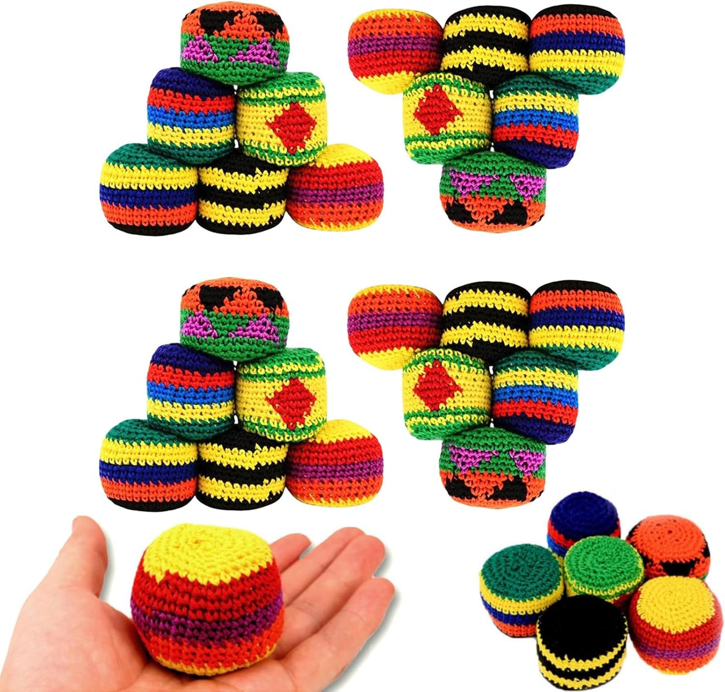 💥45K+ SOLD⚽️Hacky Sack Balls-Handmade Knitted Footbag Sack 2026 Upgraded Assorted Foot Bag