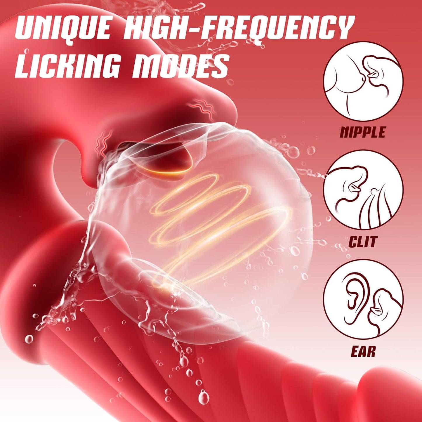 Thrusting Vibrator Sex Toys, Dildos Adult Toys G Spot Vibrator with Sliding Ring 7 Thrust Dildo 10 Tongue Licking Vibrating Sex Toy for Women