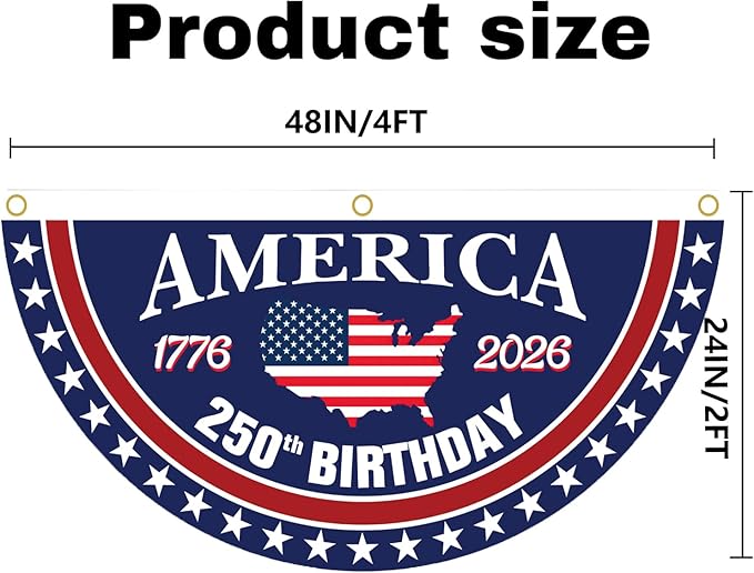 USA 250th Birthday Bunting: Hand-Sewn Stripes & Heavy-Duty Nylon 🧵🇺🇸
