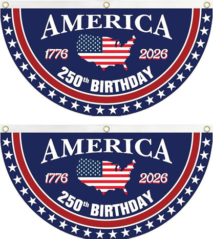 USA 250th Birthday Bunting: Hand-Sewn Stripes & Heavy-Duty Nylon 🧵🇺🇸