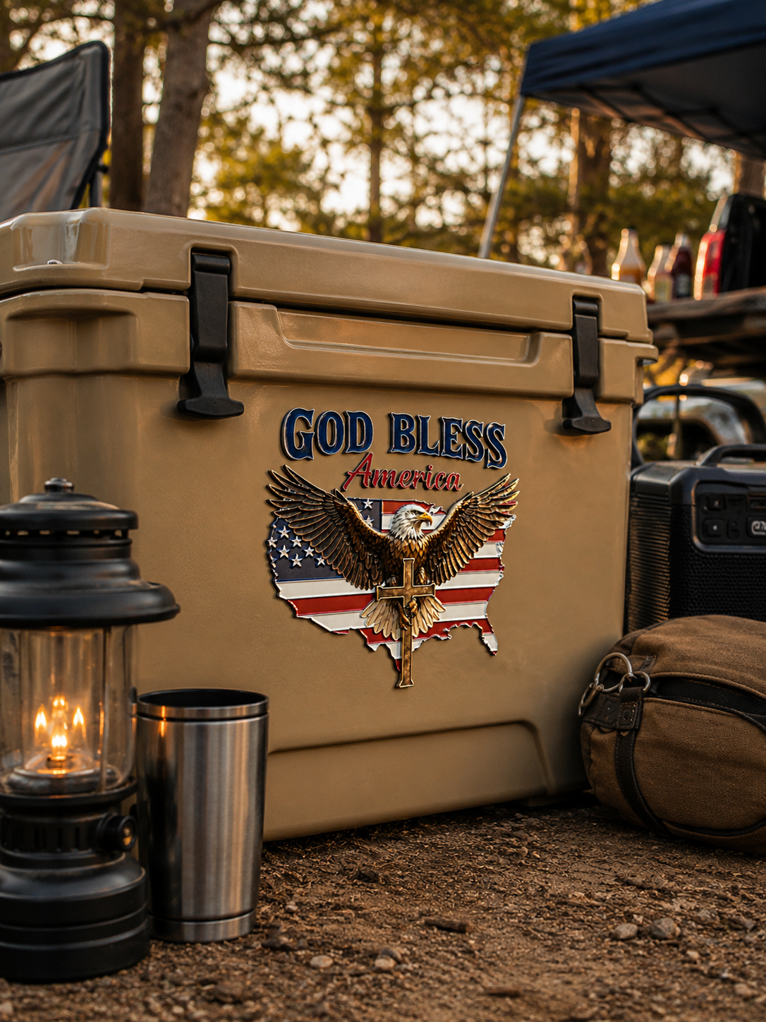 🇺🇸 God Bless America 1776–2026 Metal Car Emblem
