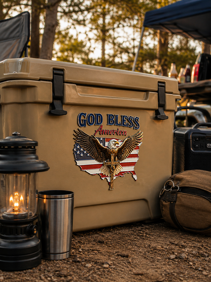 🇺🇸 God Bless America 1776–2026 Metal Car Emblem