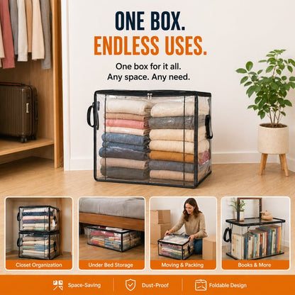 🎁Hot Sale 49% OFF🔥Large Heavy-Duty Thick Plastic Clear Storage Bag for Clothes, Moving & Storage