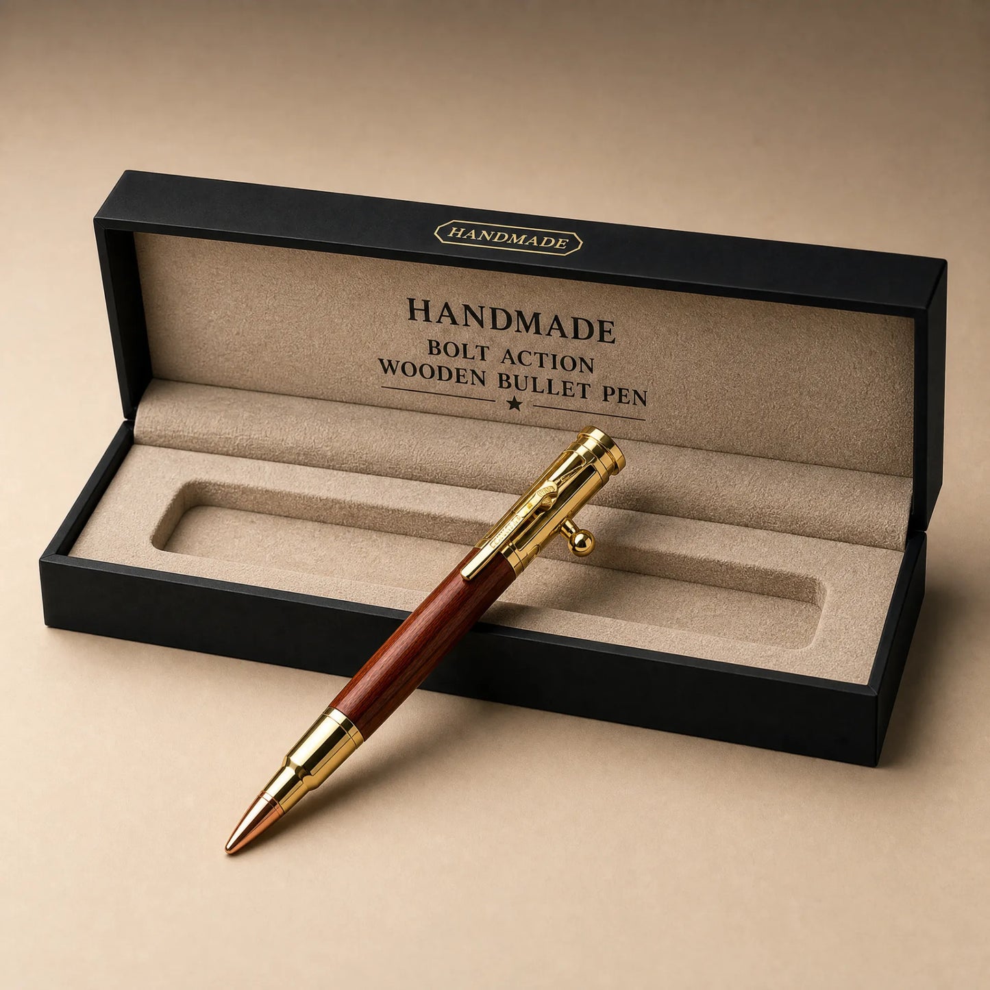 🖊100% Handmade Bolt Action Wooden Bullet PenTM | Crafted From Real Wood & Bullet Casing(Jake Wilson Handmade®) - BUY 2 FREE SHIPPING