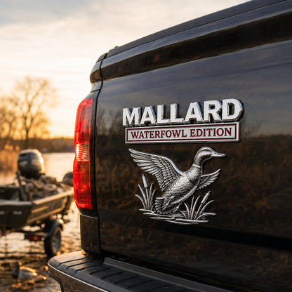 🔥LAST DAY 49% OFF - Mallard Waterfowl Edition Truck Emblem – Chrome Duck Hunter Badge