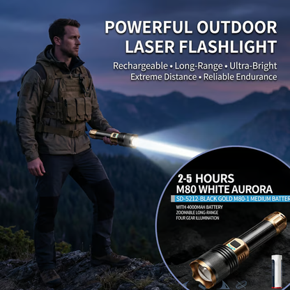 🔦 Rechargeable Outdoor Long-Range Ultra-Bright Laser Flashlight- Free Shipping