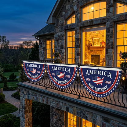 🗽Premium USA 250th Anniversary Nylon Bunting Flag (Embroidered & Sewn)🦅