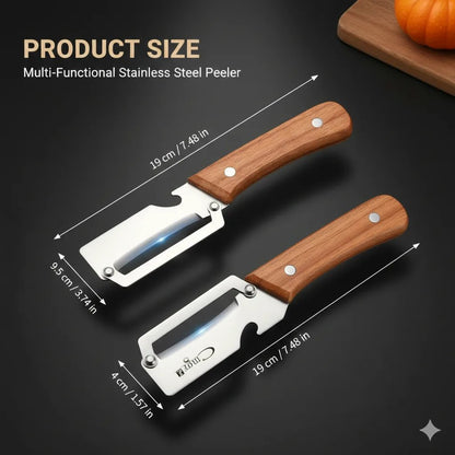 🔪 All-in-One Stainless Steel Peeler 🔥 Razor-Sharp Blade with Bottle Opener 🍎 50K+ SOLD! 🏆