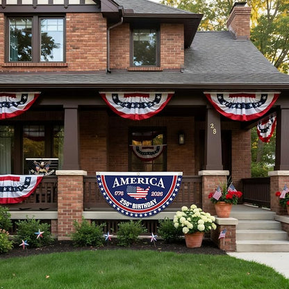 USA 250th Birthday Bunting: Hand-Sewn Stripes & Heavy-Duty Nylon 🧵🇺🇸