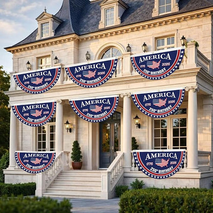 USA 250th Birthday Bunting: Hand-Sewn Stripes & Heavy-Duty Nylon 🧵🇺🇸