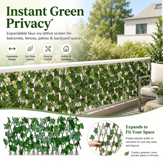 🔥2026 Hot Sale -Expandable Ivy Privacy Fence – Retractable Green Lattice Screen for Patio & Garden
