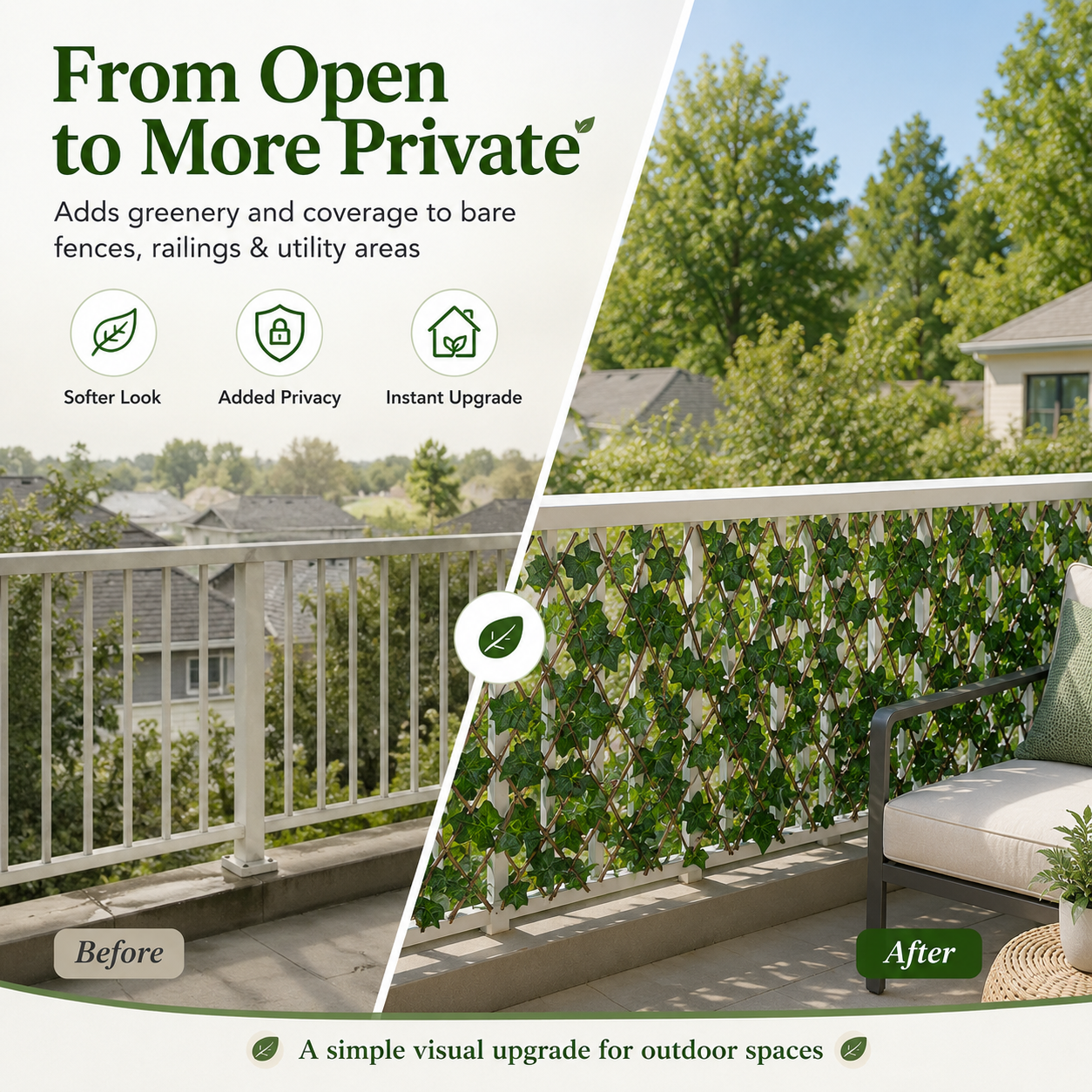 🔥2026 Hot Sale -Expandable Ivy Privacy Fence – Retractable Green Lattice Screen for Patio & Garden