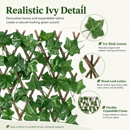 🔥2026 Hot Sale -Expandable Ivy Privacy Fence – Retractable Green Lattice Screen for Patio & Garden