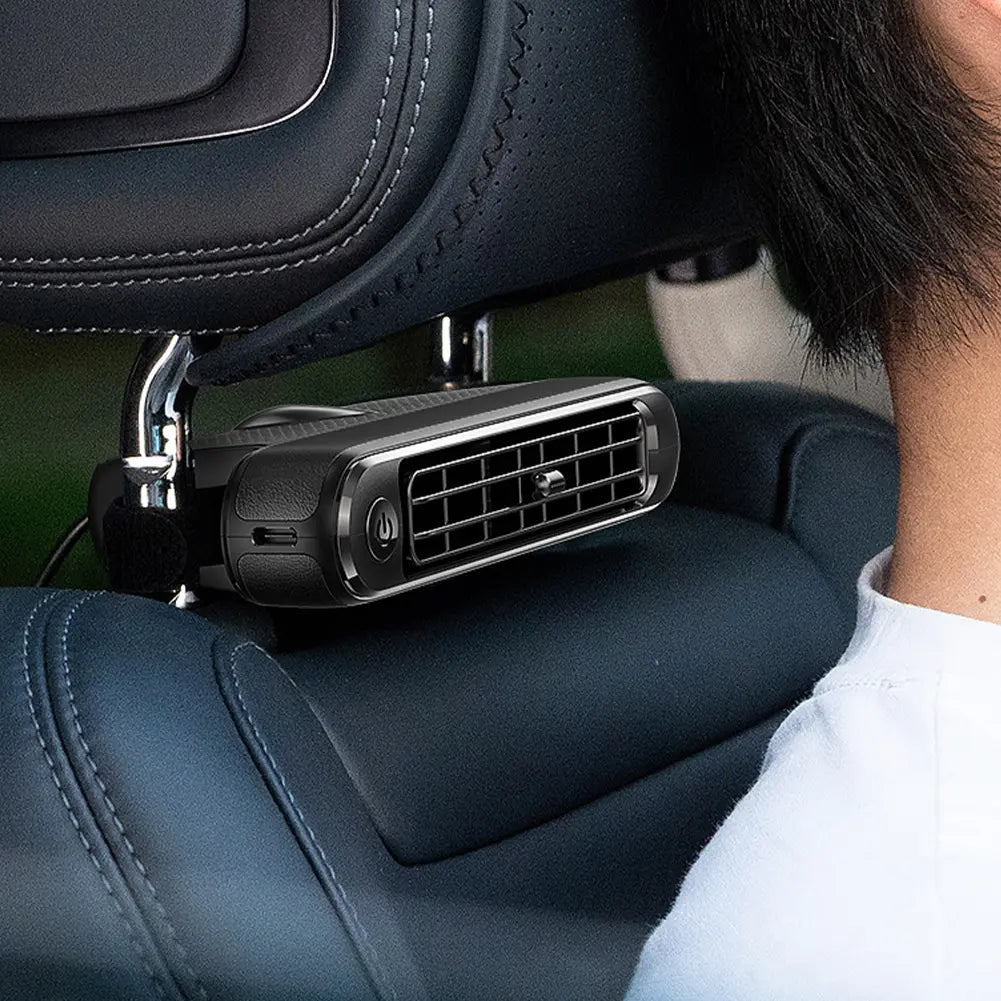 🔥LAST DAY 49% OFF -💨 Dual Turbo Car Seat Fan | USB Plug-in + Independent Switch | Rear Pillow Cooling for Personalized Comfort 🚗❄️
