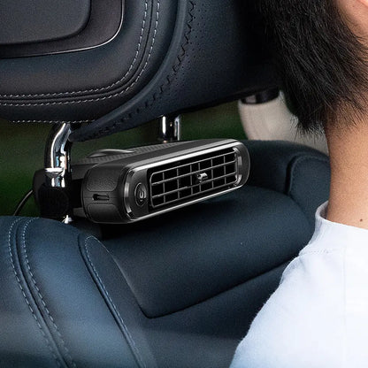 🔥LAST DAY 49% OFF -💨 Dual Turbo Car Seat Fan | USB Plug-in + Independent Switch | Rear Pillow Cooling for Personalized Comfort 🚗❄️
