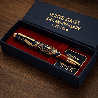 🖊100% Handmade U.S. 250th Anniversary Pen | Crafted From Real Titanium Alloy & Bullet Casing(Gofair Handmade®)