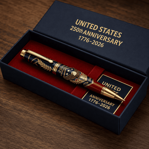 🖊100% Handmade U.S. 250th Anniversary Pen | Crafted From Real Titanium Alloy & Bullet Casing(Gofair Handmade®)