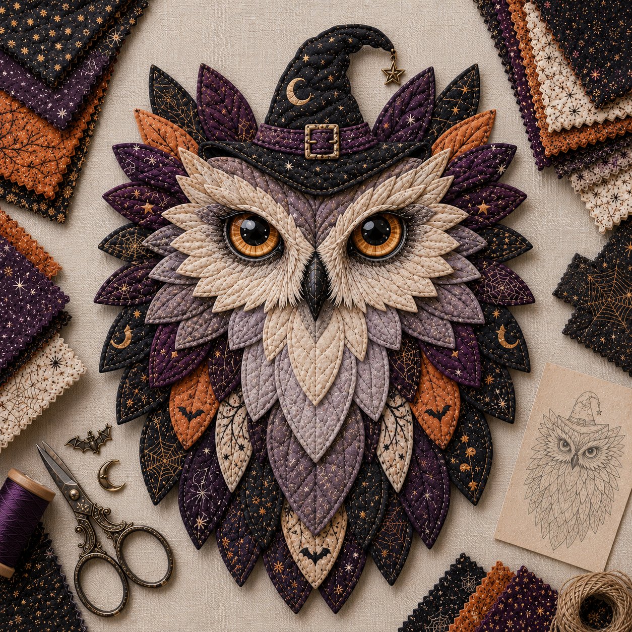 💥 LAST DAY 49% OFF - 🦉 Layered Fabric Owl Wall Art DIY Kit – Relaxing Craft, Beautiful Results (📦Buy 2 Free Shipping)