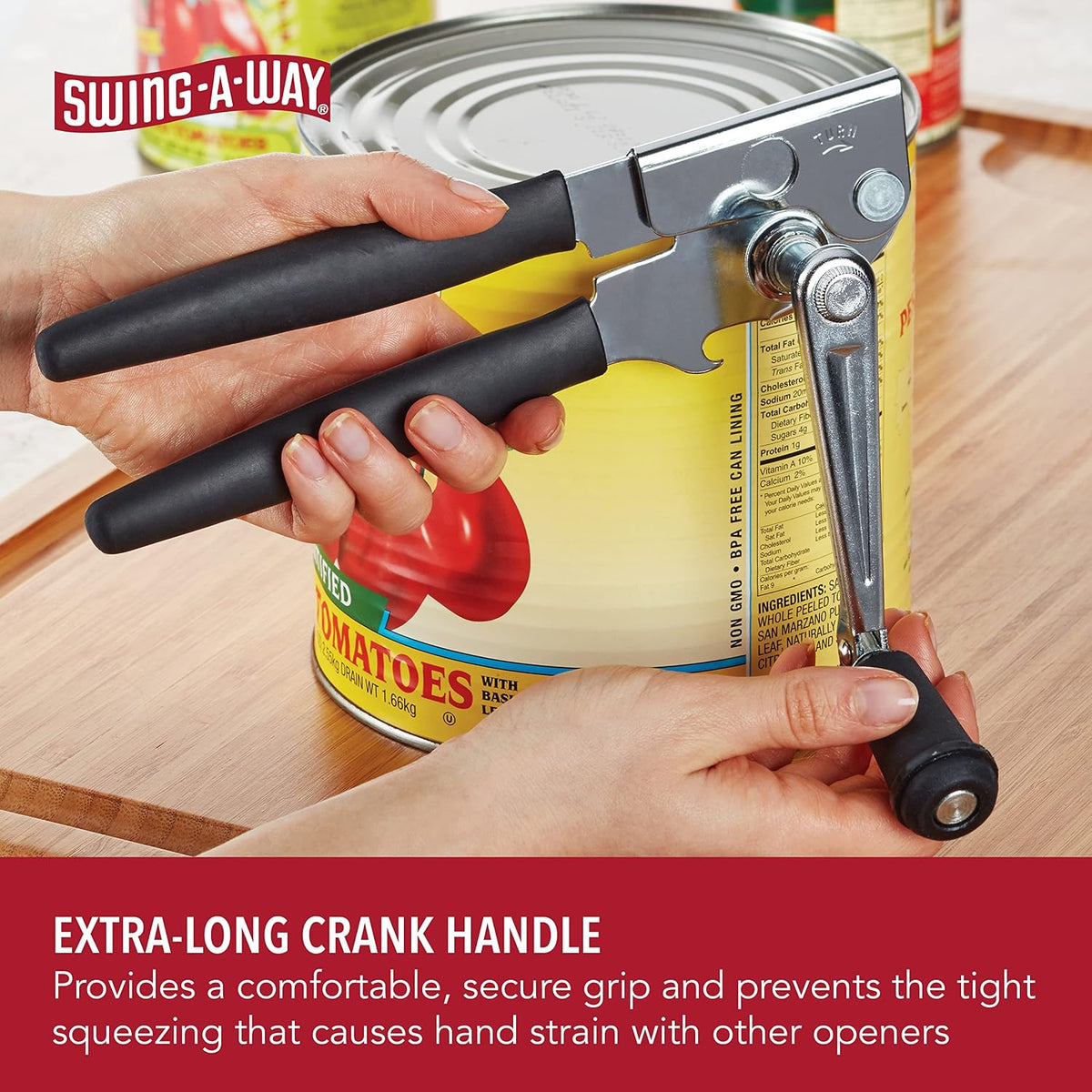 Manual Can Opener with Soft Handles,Commercial Can Openers Heavy Duty, Ergonomic Easy-Turn Crank for Seniors,Industrial Can Opener for Restaurant