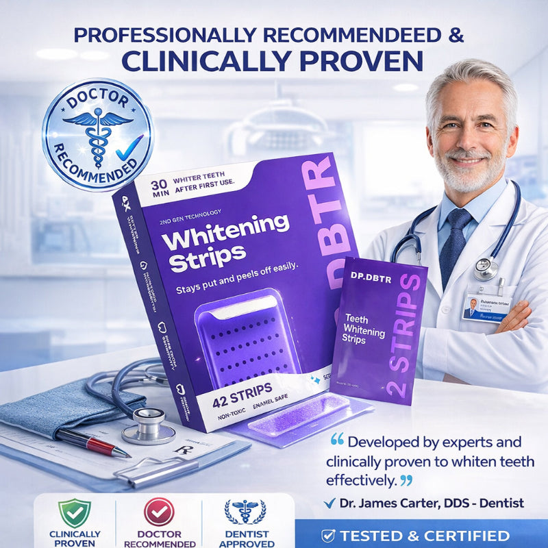 Leafora Purple Teeth Whitening Strips - 7/21 Whitening Sessions - Safe for Enamel - Non Sensitive Teeth Whitening - Peroxide-Free