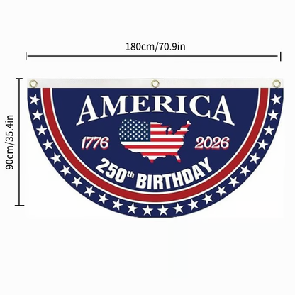 🗽Premium USA 250th Anniversary Nylon Bunting Flag (Embroidered & Sewn)🦅