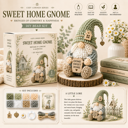 ✨ Sweet Home Gnome DIY Bead Kit | 💕Cozy Corner Series-🏡 Country Gnome