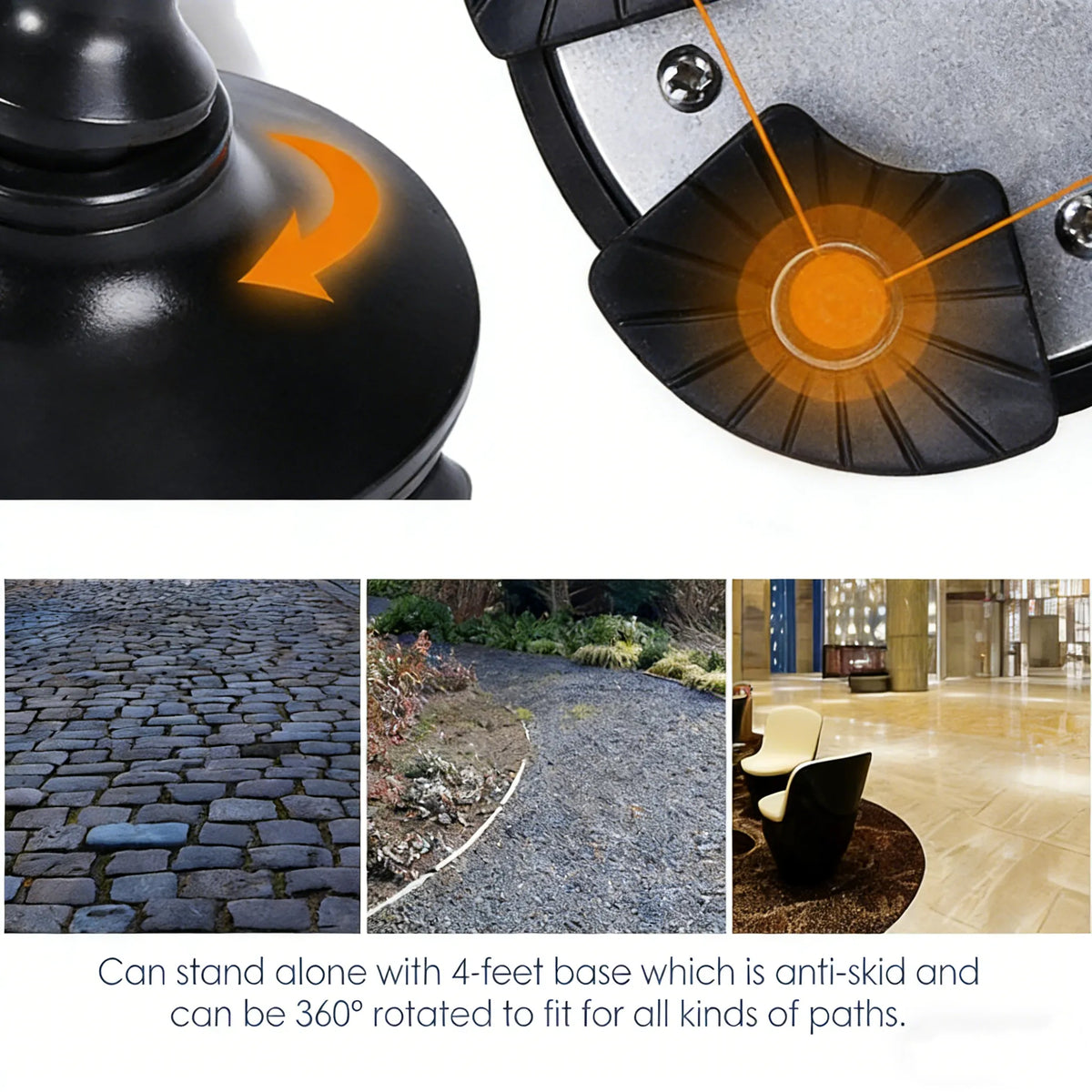 Adjustable smart folding cane with LED light 🦯💡