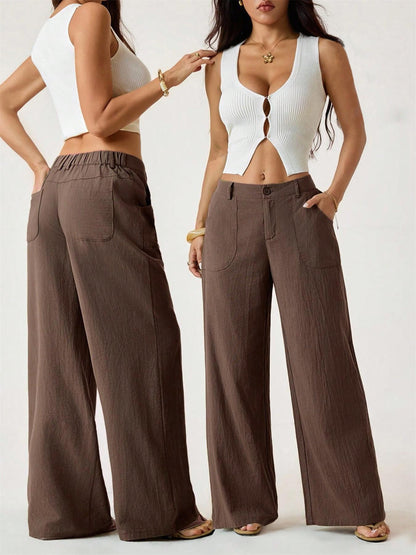 Women's Summer Classical Cotton-Linen Lightweight Palazzo Pants