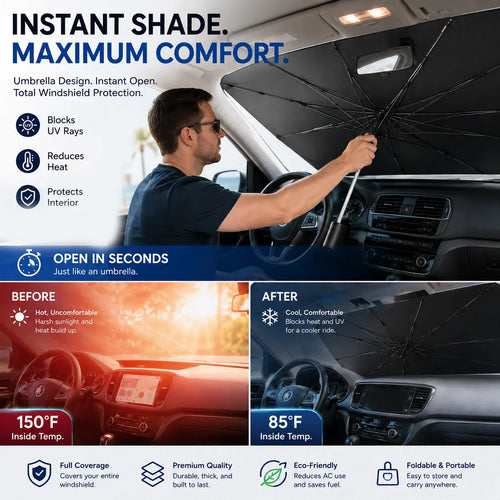 ☀️ Car Windshield Sun Shade Umbrella