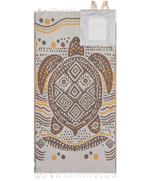 SWIRL TURTLE🏖️ 2-in-1 Organic Cotton Towel Bag