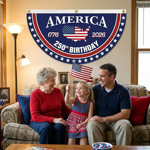 🗽Premium USA 250th Anniversary Nylon Bunting Flag (Embroidered & Sewn)🦅