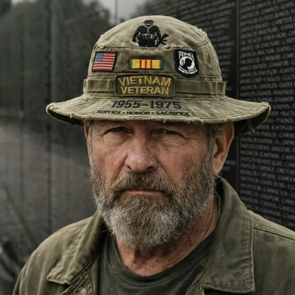 🏆Honor Their Sacrifice — Memorial Day Sale 🇺🇸”🎖️Vietnam Veteran Tribute Boonie Hat – Durable Tactical Outdoor Sun Hat