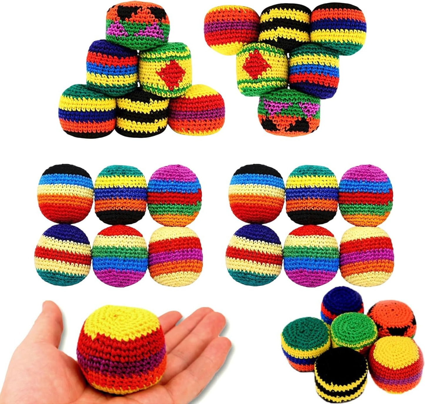 💥45K+ SOLD⚽️Hacky Sack Balls-Handmade Knitted Footbag Sack 2026 Upgraded Assorted Foot Bag